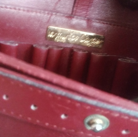 Les Must De Cartier Bordeaux leather suede gold cc monogram vintage bag purse - Picture 10 of 13
